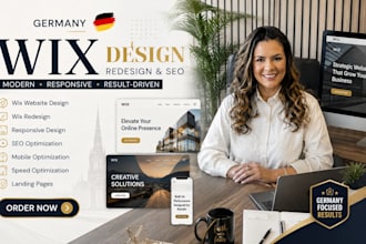 design, redesign germany wix website and do wix SEO