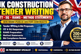 write UK construction tender bid itt sq rams method statement