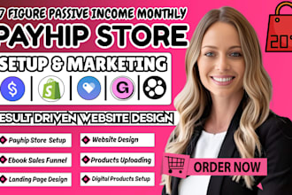 setup payhip digital products store,linktree,payhip landing page,website design