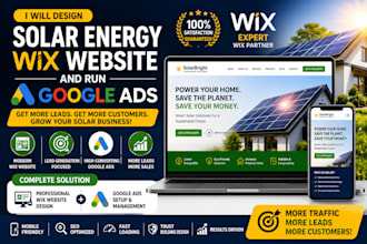 design a solar energy wix website and run google ads