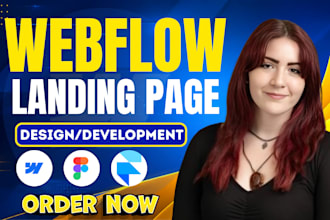 build responsive webflow landing page design, webflow website development