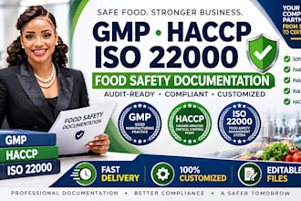 develop gmp, haccp and iso 22000 food safety documentation