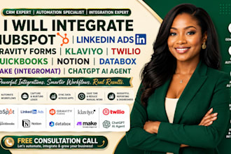integrate hubspot CRM gravity forms klaviyo twilio quickbooks notion make zapier