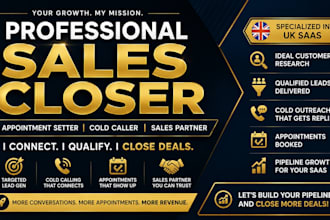 appointment setter cold caller and sales partner  UK saas pipeline sales closer