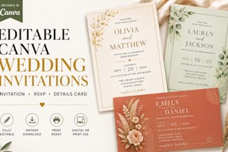 design an elegant editable canva wedding invitation template