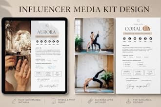 design a canva media kit press kit, epk for artist ugc creators and influencers