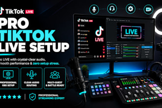 design studio quality tiktok stream overlays for live sellers