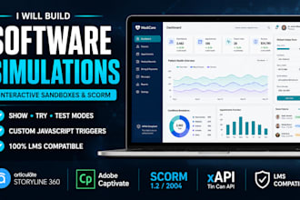 build interactive software simulation scorm elearning course articulate rise 360