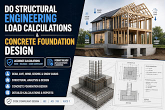 do structural engineering load calculations and concrete foundation design