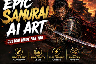 create epic japanese samurai ai art
