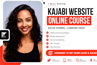 do kajabi design, kajabi oniine course, redesign kajabi website landing page