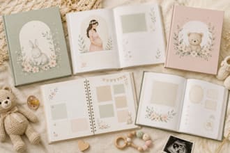design baby memory book, pregnancy journal and baby keepsake book