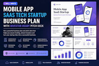write mobile app saas tech startup business plan with investor ready pitch deck