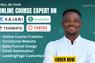 setup teachable, upload online course on kajabi, thinkific, kajabi website