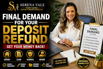 draft a security deposit demand letter for withheld rental deposit refund