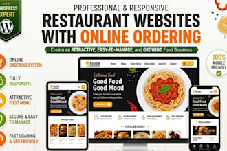 build wordpress restaurant website with online ordering and booking