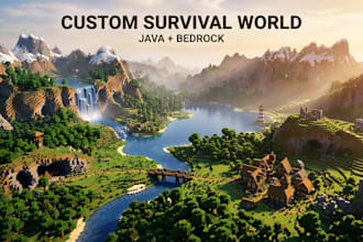 design a unique minecraft survival world for java and bedrock
