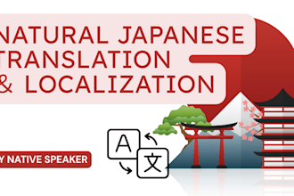 offer natural japanese translation, proofreading, and localization