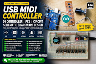 develop custom usb midi controller dj controller hardware pcb circuit schematics