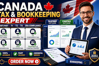 handle canada gst hst t1 t2 t5 cra bookkeeping using taxprep and cantax