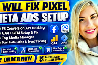 fix pixel meta ads setup, fb conversion API tracking, ga4 gtm, tag media manager