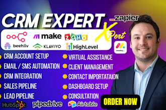 build crm automaton workflows using  n8n, hubspot, zapier, zoho or gohighlevel