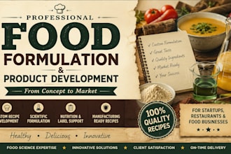 develop food formulation, recipe formulation, food scientist