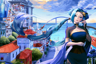 anime character an illustration and anime character