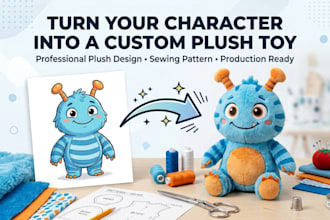 turn your mascot or character into a plush toy design