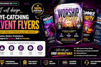 create event flyer, party flyer, club flyer, church promotional flyer design