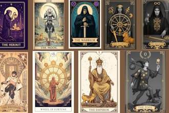 design custom tarot cards, oracle decks, affirmation cards and psychic card deck