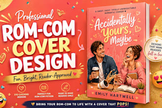 design a fun rom com book cover for your romance novel