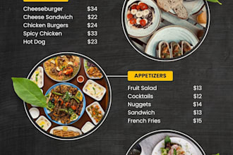 design professional restaurant menu food menu