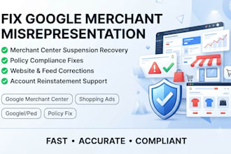 fix google merchant center misrepresentation and suspension