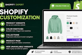 customize shopify product variants, color swatches and product pages