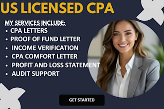 write and sign a US CPA letter for mortgage or income preparation