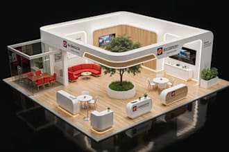 trade show booth design, exhibition stand, expo stall and booth graphics