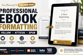 format your ebook with vellum or atticus for KDP and draft2digital publishing