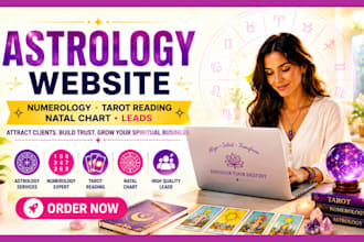 design astrology website numerology tarot reading natal chart leads
