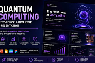 quantum computing pitch deck, investor presentation, fundraising slides