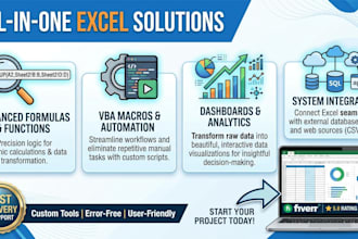 build custom excel automation dashboards and formulas
