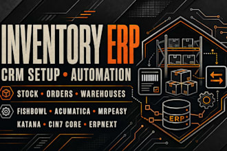 setup inventory erp crm fishbowl acumatica mrpeasy katana cin7 core erpnext
