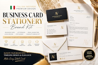 design italian business card stationery brandkit letterhead email signature logo