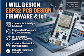 design esp32 pcb, embedded firmware, iot, wifi, ble and custom electronics