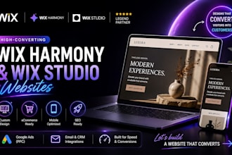 design high converting wix harmony website, wix studio ecommerce store