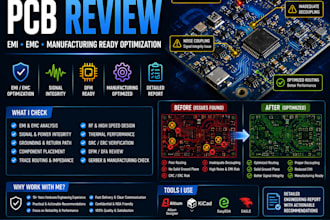 review your pcb for emi, emc and manufacturing ready optimization