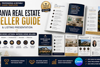 design real estate seller guide, listing presentation and home selling booklet