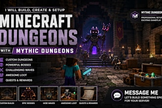 build, create and setup minecraft dungeons with mythic dungeons