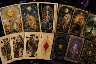 draw custom tarot card oracle card tarot deck playing card design