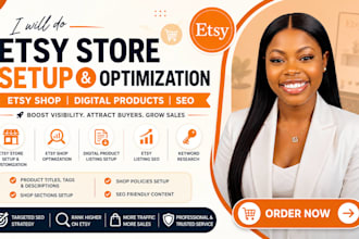 do etsy store setup etsy shop etsy digital product design etsy listing SEO